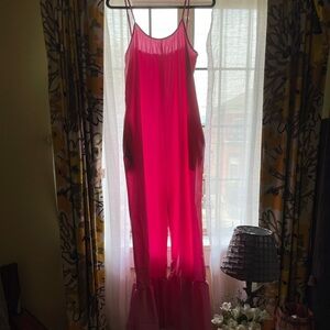 Pink Long Flared Romper